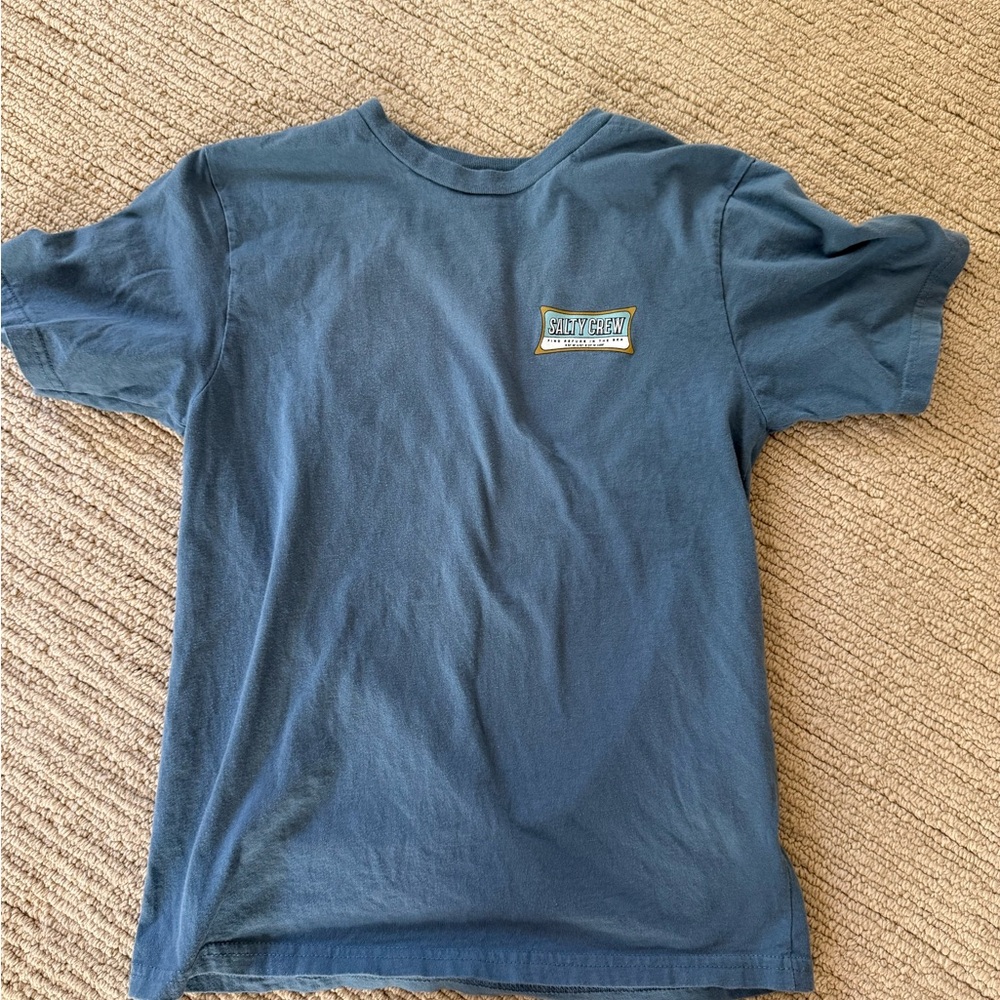 Salty Crew Slate Blue Logo Pocket Tee